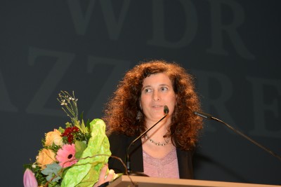 Annette Maye Annette Maye, Verleihung des Künstlerinnenpreises NRW am 29.1.2016 im Theater Münster, Foto: Lutz Voigtländer