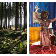 "Bear Girl in forest-Bear & Girl in bedroom", Ute Behrend