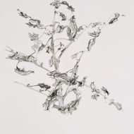 Karin Fehr, Musik, 2018, Tuschezeichnung auf Papier, 100 x 140 cm